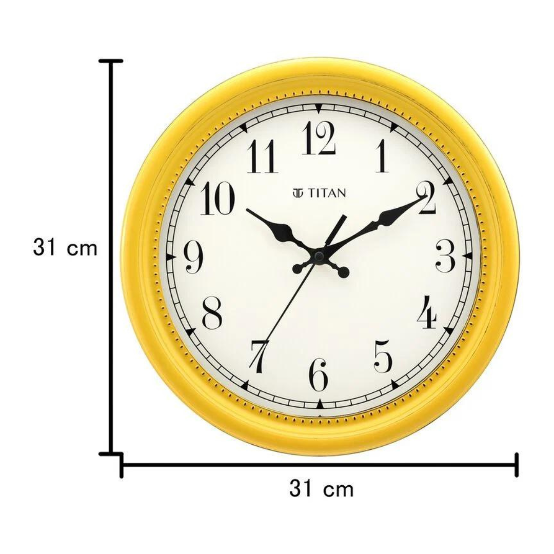 Contemporary Distressed Finish White Wall Clock with Silent Sweep Technology - 30 cm x 30 cm (Medium) W0042PA01A