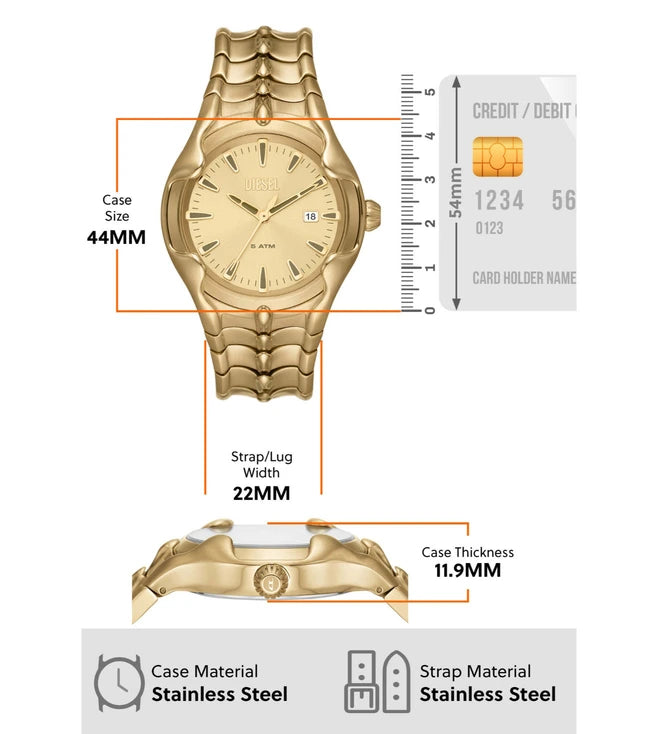 DIESEL METAMORPH VERT GOLD WATCH DZ2186