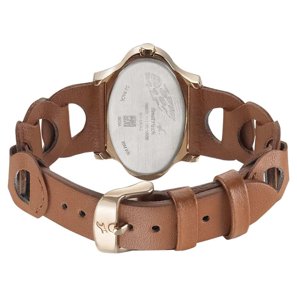 ROSE GOLD DIAL LEATHER STRAP WATCH 6004WL01