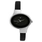 BLACK DIAL BLACK LEATHER STRAP WATCH 6015SL02