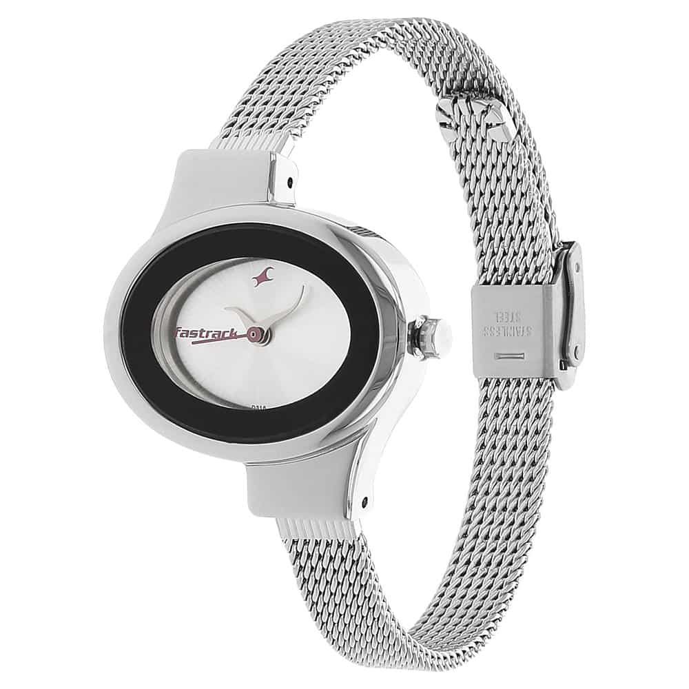 SILVER DIAL SILVER STAINLESS STEEL STRAP WATCH 6015SM01