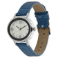 SILVER DIAL BLUE LEATHER STRAP WATCH 6107SL01
