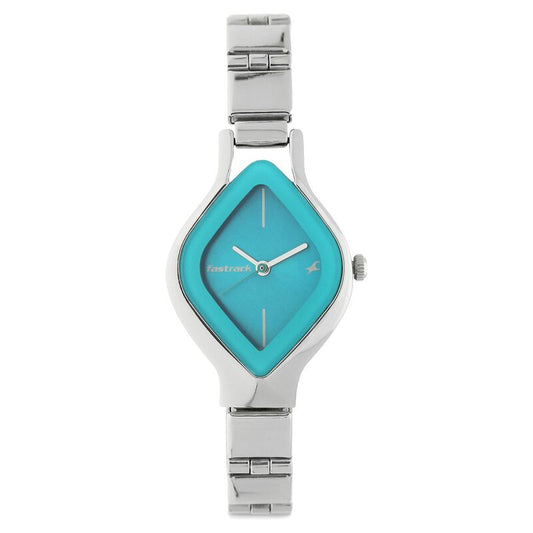 Fastrack Quartz Analog Blue Dial Stainless Steel Strap Watch for Girls NR6109SM03