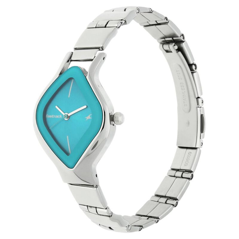 Fastrack Quartz Analog Blue Dial Stainless Steel Strap Watch for Girls NR6109SM03