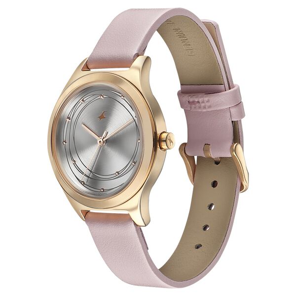 Fastrack Style Up Silver Dial Leather Strap Watch for Girls ns6152wl02 / 6152wl02