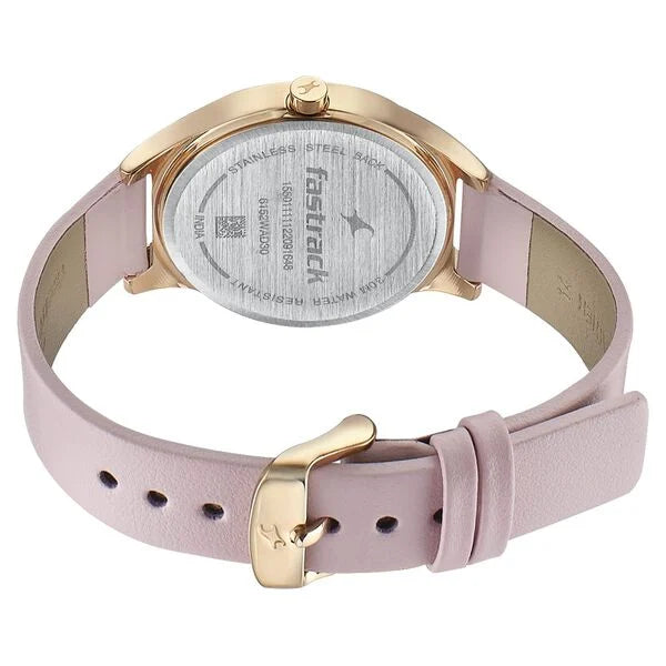 Fastrack Style Up Silver Dial Leather Strap Watch for Girls ns6152wl02 / 6152wl02