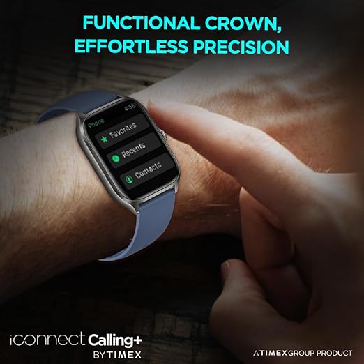 TIMEX iConnect Calling+ 2.01” TFT Display with 240x296 Pixel Resolution|Functional Crown|Bluetooth Calling|AI Voice Assist|100+ Sports Modes|100+ Watchfaces|Upto7 Days Battery(Normal Usage)-TWIXW501T