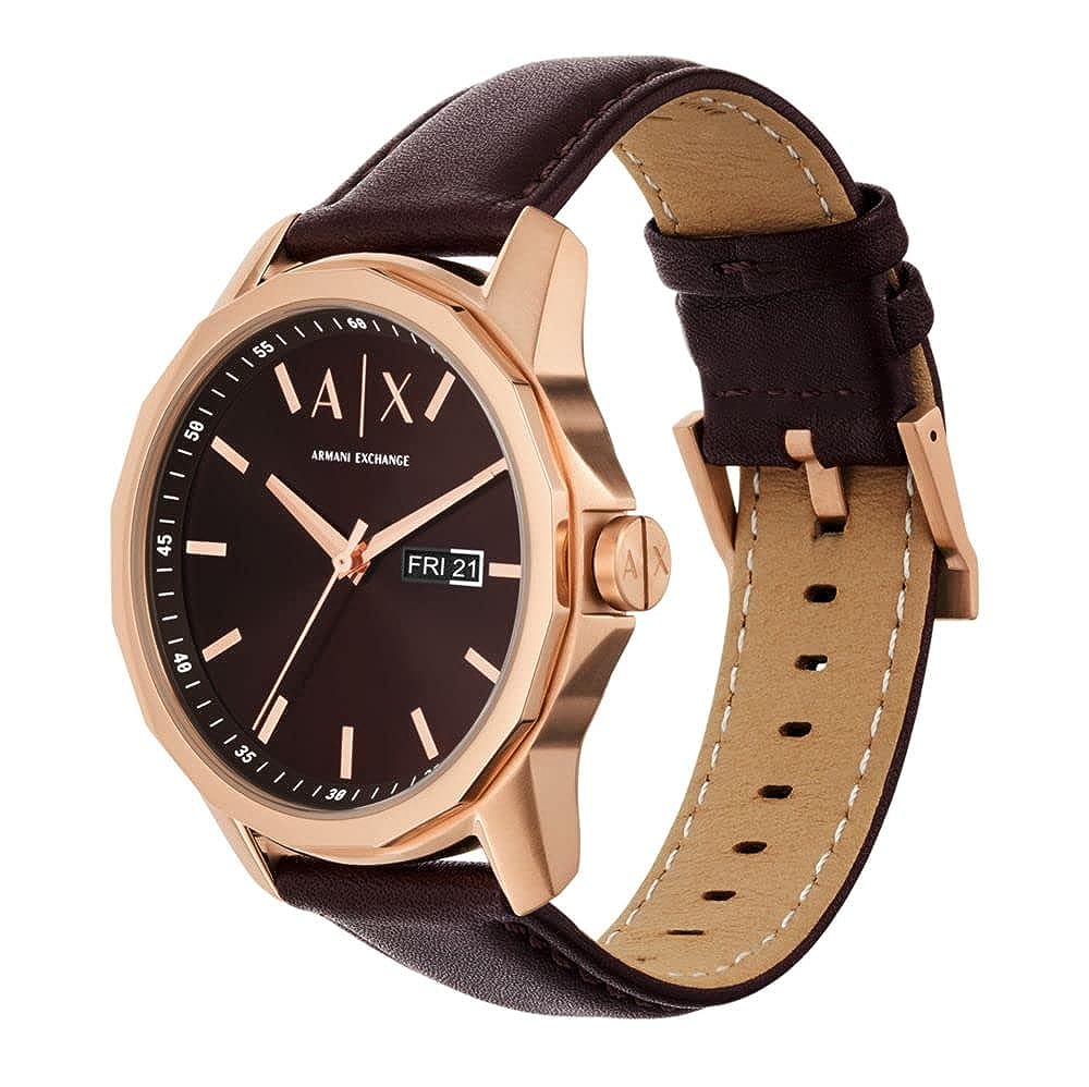 Armani exchange leather sale strap