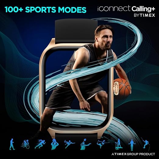 TIMEX iConnect Calling+ 2.01” TFT Display with 240x296 Pixel Resolution|Functional Crown|Bluetooth Calling|AI Voice Assist|100+ Sports Modes|100+ Watchfaces|Upto7 Days Battery(Normal Usage)-TWIXW503T