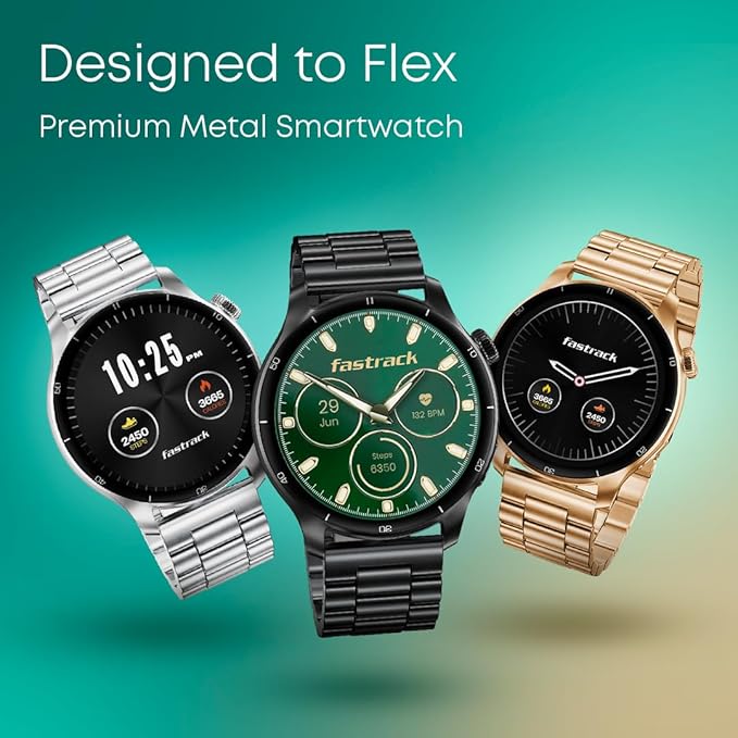 Fastrack Dezire FX1 PRO Fashion Smartwatch with 1.43" AMOLED Display with 466 * 466 Pixel Resolution|SingleSync BT Calling|AI Voice Assistant|100+ Sports Modes 38142WM01