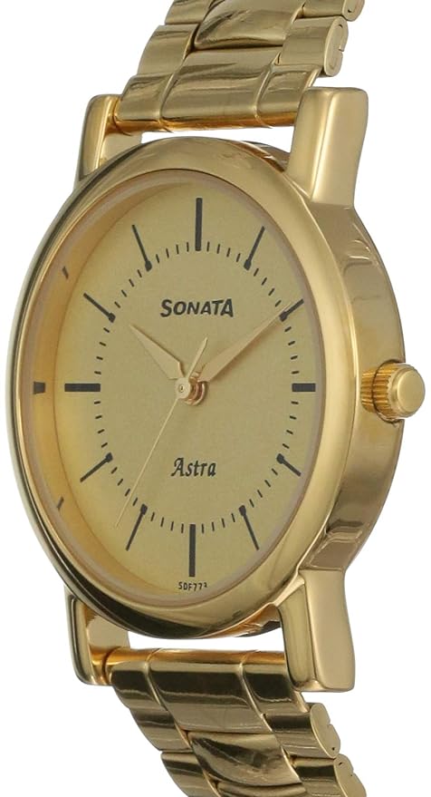 Sonata Analog Champagne Dial Men's Watch NN77049YM01 / 77049YM01