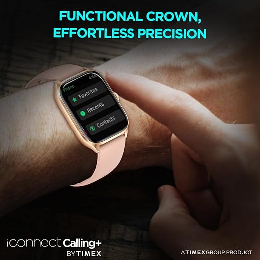 TIMEX iConnect Calling+ 2.01” TFT Display with 240x296 Pixel Resolution|Functional Crown|Bluetooth Calling|AI Voice Assist|100+ Sports Modes|100+ Watchfaces|Upto7 Days Battery(Normal Usage)-TWIXW504T