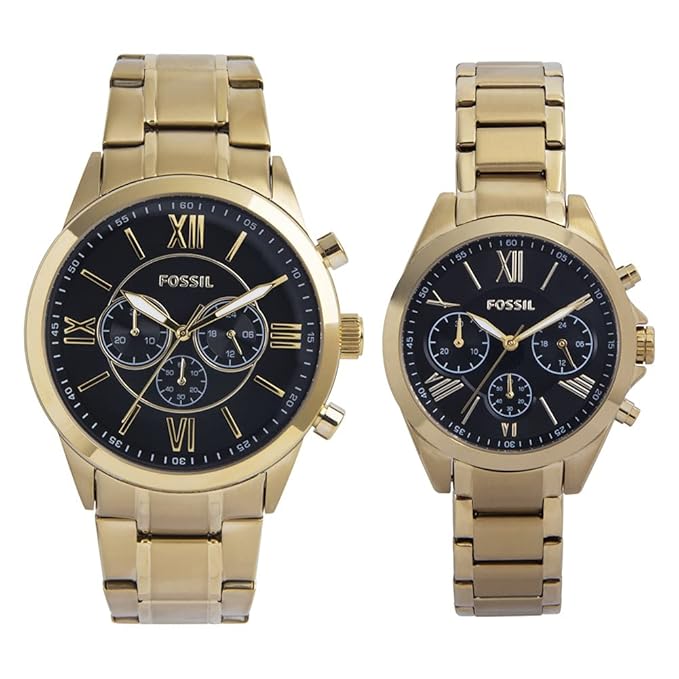 Fossil Modern Courier Chronograph Watch Set for Couples BQ2400SET