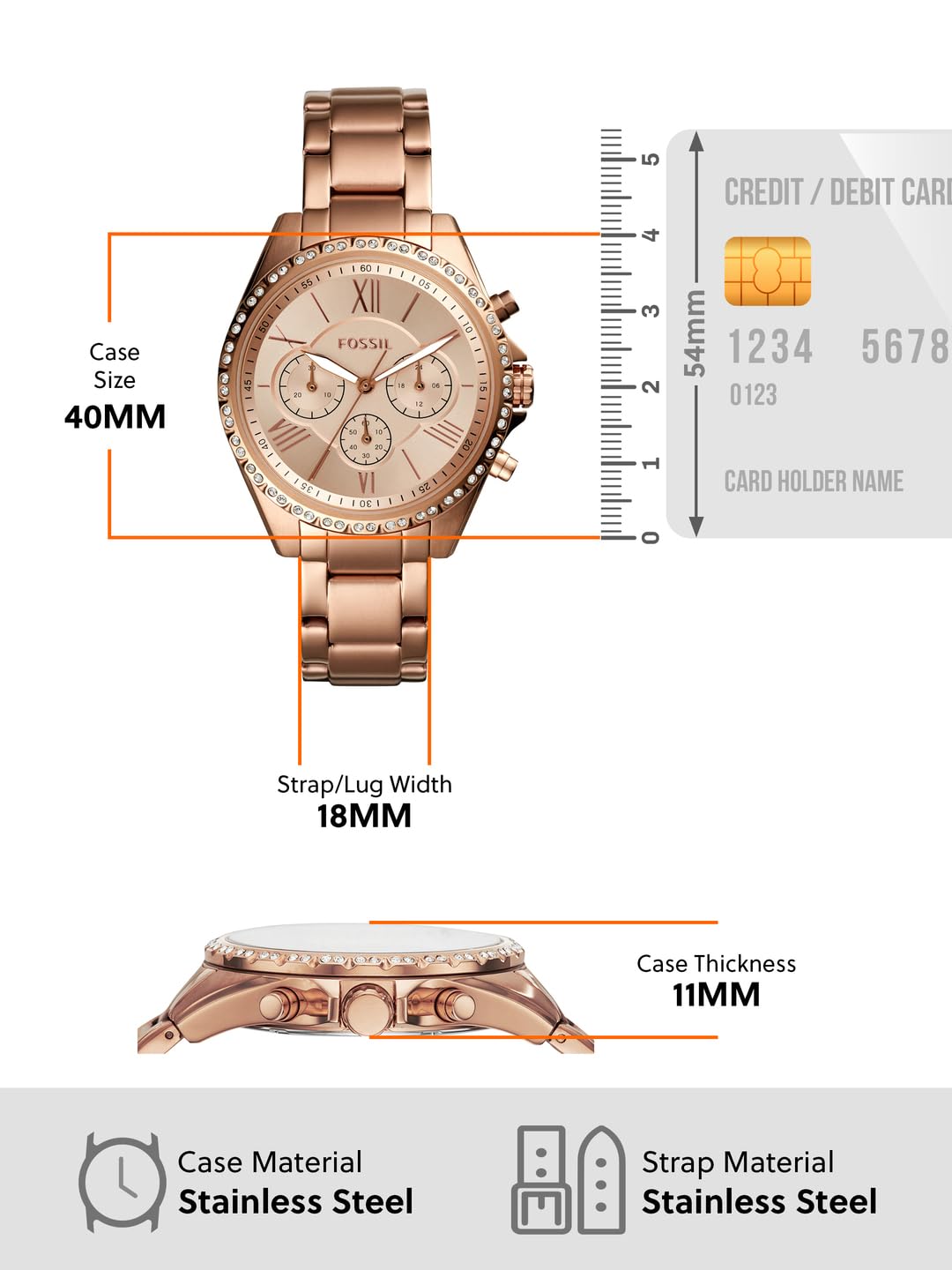 Modern Courier Chronograph Rose Gold-Tone Stainless Steel Watch BQ3377