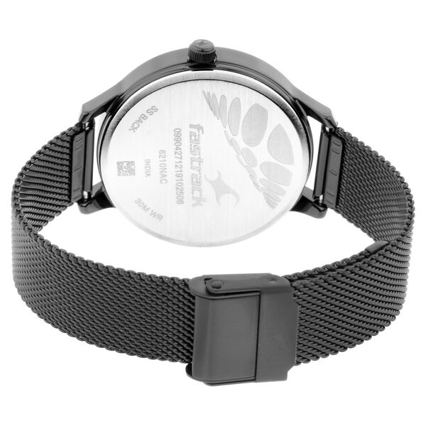 Fastrack Fit Outs Quartz Analog Black Dial Metal Strap Watch for Girls ns6210nm03 / 6210nm03