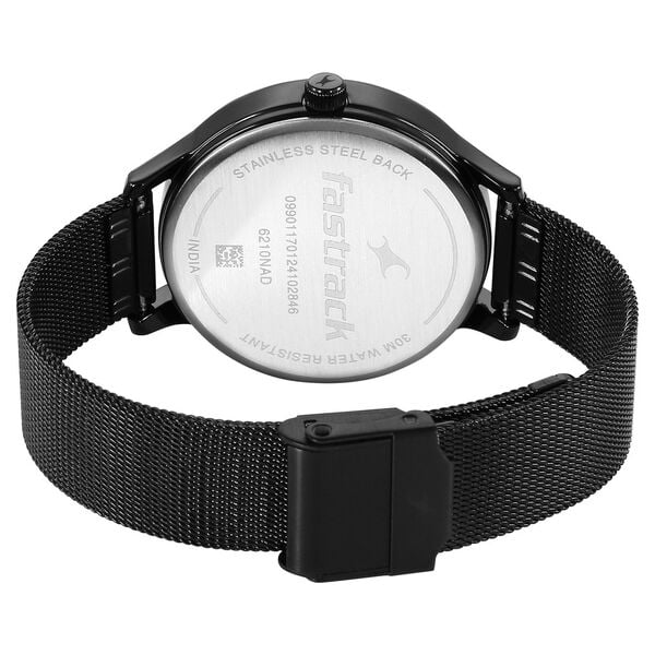 Fastrack Fleek Quartz Analog Black Dial Stainless Steel Strap Watch For Girls 6210nm04