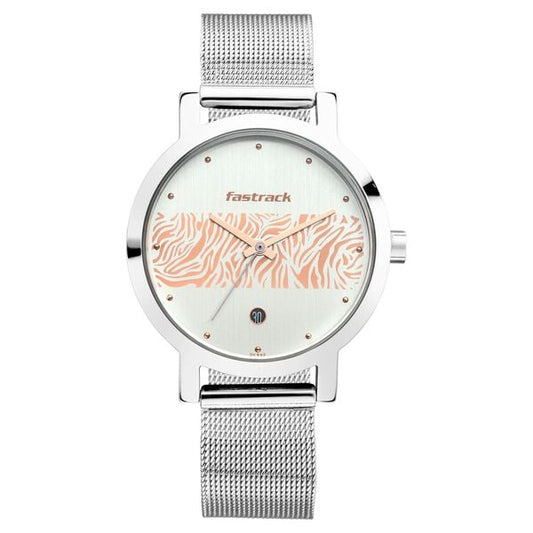 Fastrack Animal Print Stainless Steel Strap Watch for Girls ns6222sm03 / 6222sm03