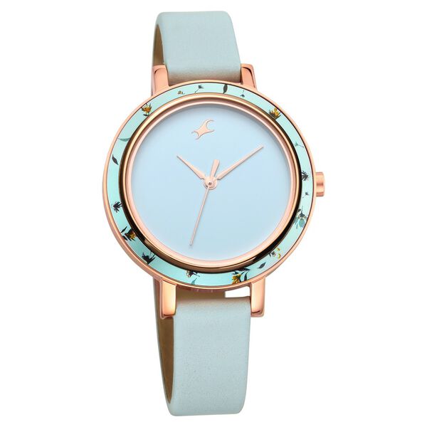 Fastrack Paint Me Quartz Analog Blue Dial Leather Strap Watch for Girls NS6229WL01