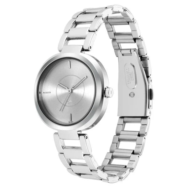 Fastrack Stunners Quartz Analog Silver Dial Metal Strap Watch for Girls ns6247sm01 / 6247sm01