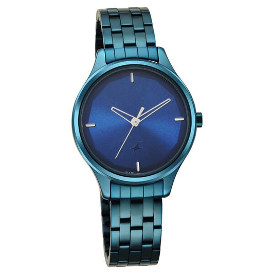 Fastrack Stunners Quartz Analog Blue Dial Metal Strap Watch for Girls NR6248QM01