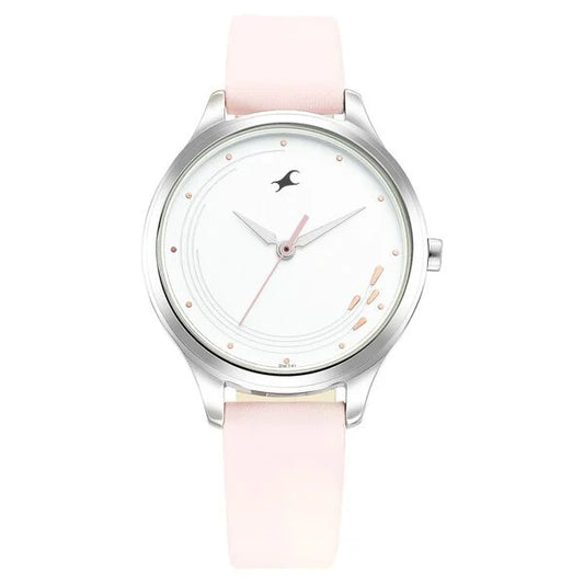 Fastrack Stunners Quartz Analog White Dial Leather Strap Watch for Girls ns6248sl01 / 6248sl01