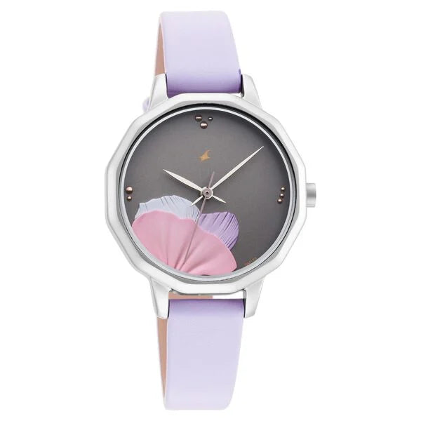 Fastrack Uptown Retreat Quartz Analog Grey Dial Leather Strap Watch for Girls ns6259sl01 / 6259sl01