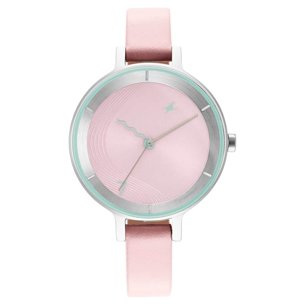 STUNNERS 3.0 PINK DIAL LEATHER STRAP WATCH 6266SL01