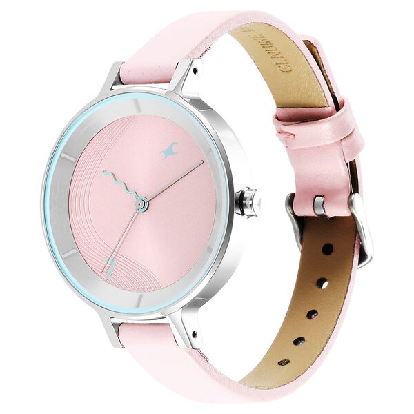 Fastrack Stunners Quartz Analog Pink Dial Leather Strap Watch for Girl KRISHNA WATCH COMPANY