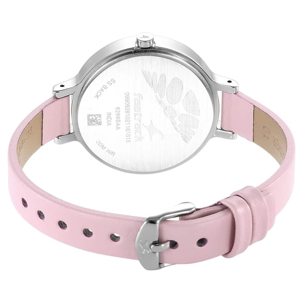 STUNNERS 3.0 PINK DIAL LEATHER STRAP WATCH 6266SL01