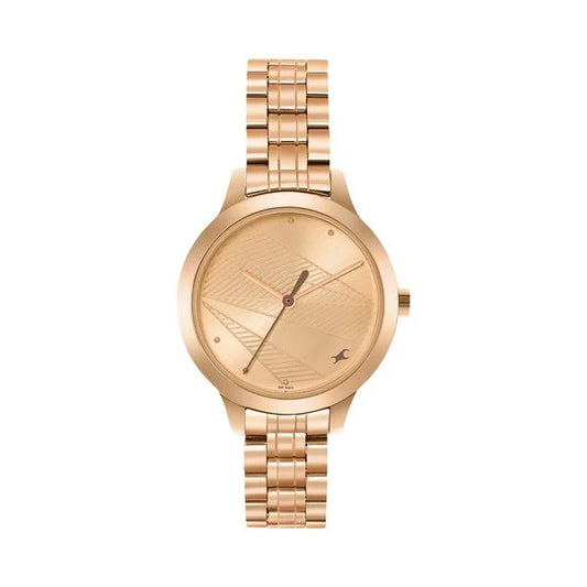 Fastrack Stunners Quartz Analog Rose Gold dial Stainless Steel Strap Watch for Girls 6267wm01