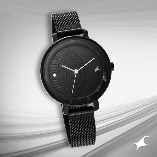 Fastrack Younique Quartz Analog Black Dial Stainless Steel Strap Watch for Girls ns6278nm01 / 6278nm01