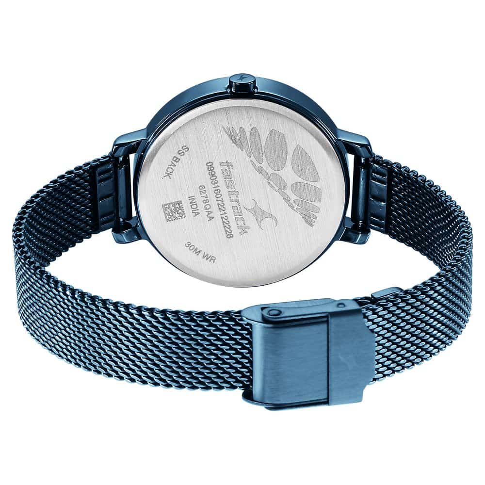 YOUNIQUE BLUE DIAL STAINLESS STEEL STRAP WATCH 6278QM01