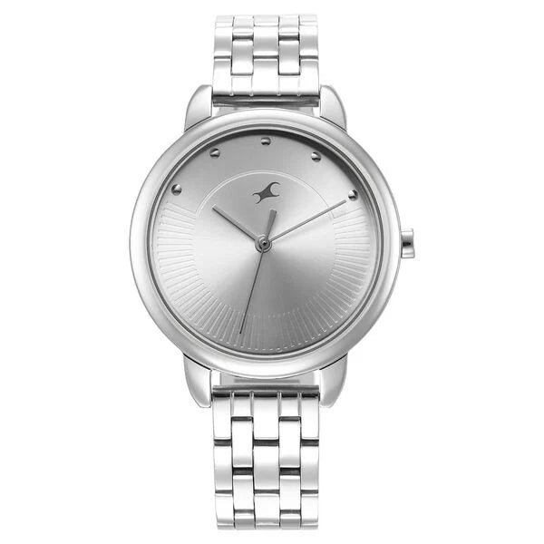 Fastrack Stunners Quartz Analog Silver Dial Metal Strap Watch for Girls ns6282sm01 / 6282sm01