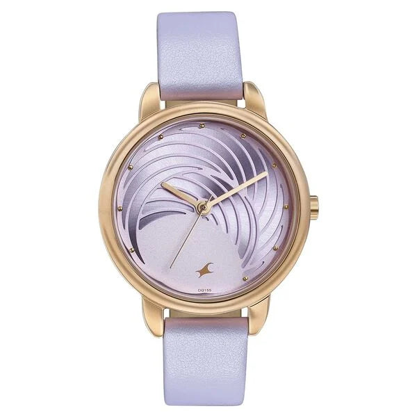 Fastrack Stunners Quartz Multifunction Purple Dial Leather Strap Watch for Girls 6282wl02