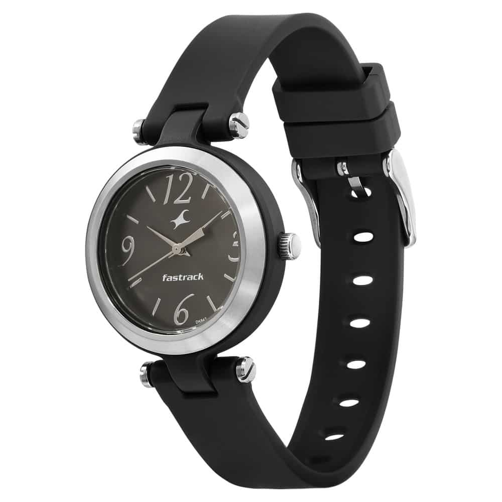 TRENDIES BLACK DIAL SILICONE STRAP WATCH 68015PP01