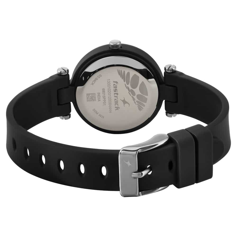 TRENDIES BLACK DIAL SILICONE STRAP WATCH 68015PP01