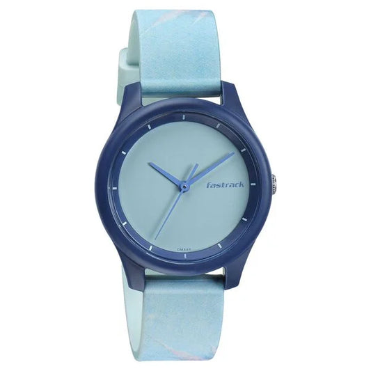 Fastrack Tie & Dye Quartz Analog Blue Dial Silicone Strap Watch for Girls ns68023pp08