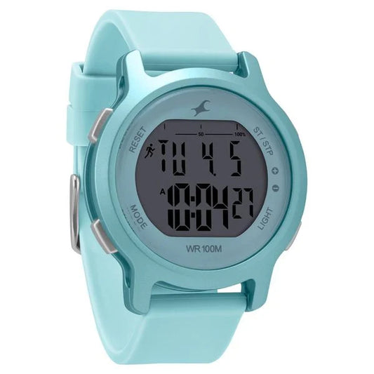 Fastrack Street Line Digital Dial Blue Silicone Strap Watch for Girls NR68023PP03