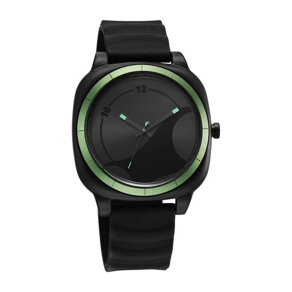 Fastrack Hype All Black Quartz Analog Black Dial With Black Silicone Strap Watch For Unisex 68034pp06w