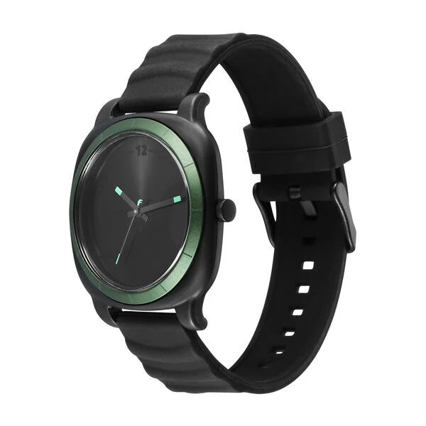 Fastrack Hype All Black Quartz Analog Black Dial With Black Silicone Strap Watch For Unisex 68034pp06w