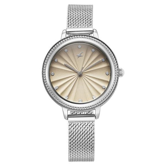 Fastrack Stunners X Quartz Analog Ivory Dial Stainless Steel Strap Watch For Girls 68048sm02