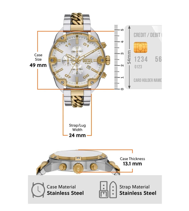 DIESEL Spiked Chronograph Watch for Men DZ4629