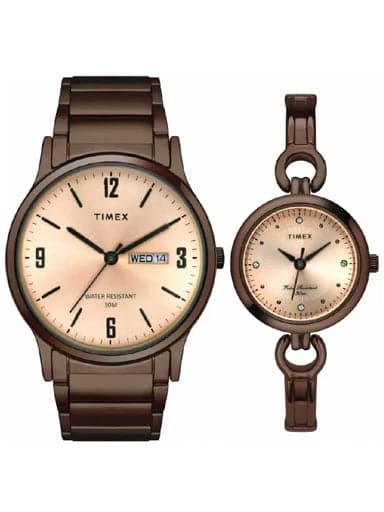 TIMEX ANALOG ROSE GOLD DIAL UNISEX'S WATCH-TW00PR265