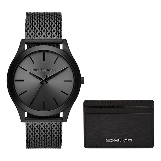 Michael Kors Runway Analog Watch for Men With Card Holder ‌ MK1085SET