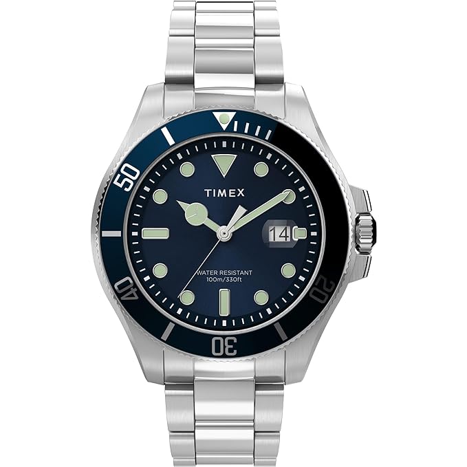 TIMEX Men Stainless Steel Blue Analog Dial Watch- Tw2U41900Uj