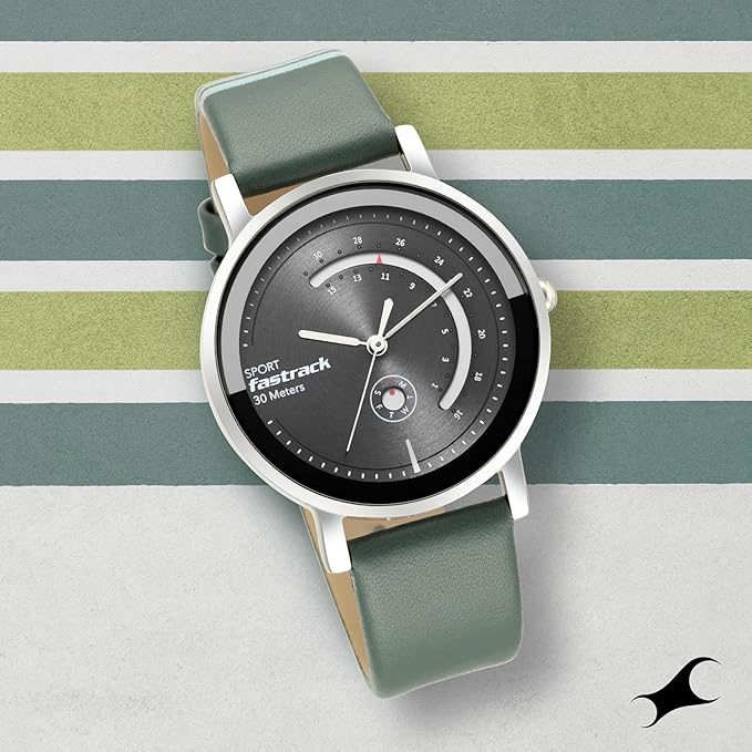 Fastrack Wear Your Look Quartz Grey Dial Leather Strap Watch for Girls ns6172sl04 / 6172sl04