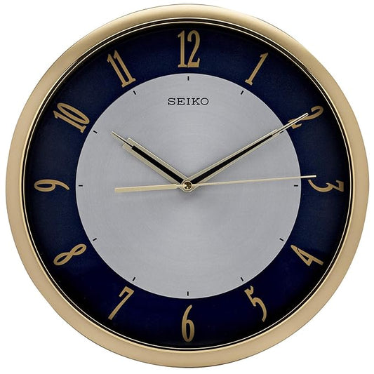 SEIKO Plastic Golden Round Wall Clock (31 x 31 x 4.3 cm, Large) QXA753GN