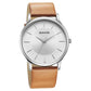 Sonata Aspire Quartz Analog Silver Dial Leather Strap Watch for Men 77105sl16w