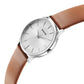 Sonata Aspire Quartz Analog Silver Dial Leather Strap Watch for Men 77105sl16w