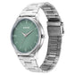 Sonata Aspire Quartz Analog Green Dial Stainless Steel Strap Watch for Men 77105sm13w